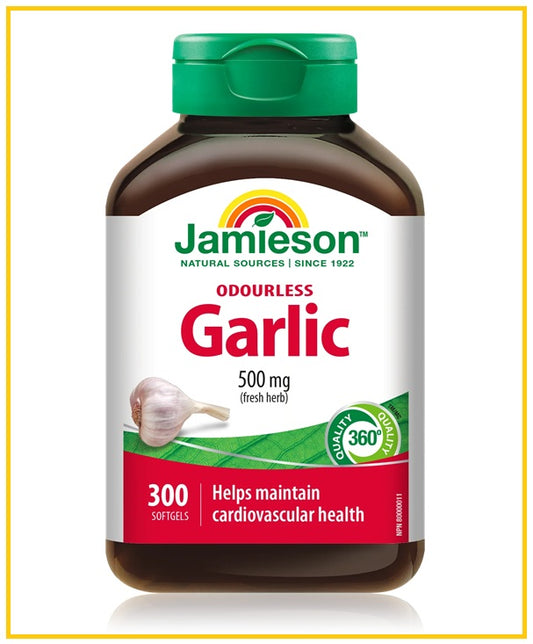 JAMIESON Odorless Garlic Softgels 300 capsules 500mg