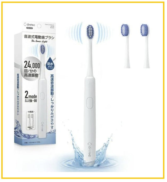 DRETEC 音波式電動牙刷 WHITE SONIC ELECTRIC TOOTHBRUSH TB-316WT