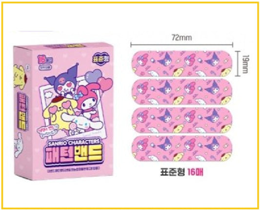SANRIO KUROMI PATTERNED BANDAGE STANDARD 16PCS