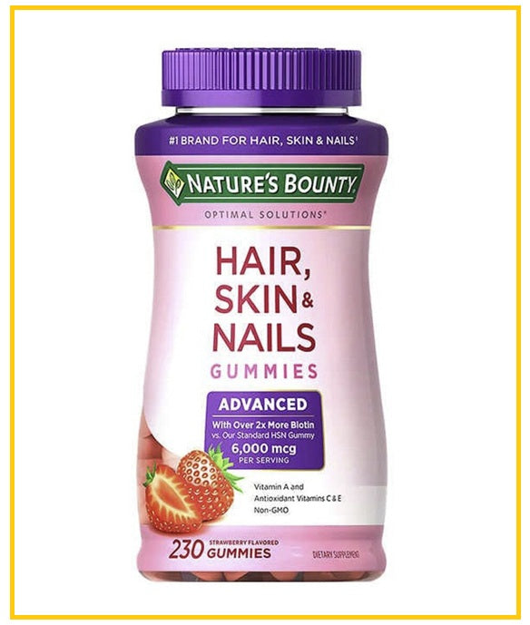 NATURE'S BOUNTY 美國膠囊蛋白糖草莓口味 HAIR SKIN & NAILS 230 GUMMIES (STRAWBERRY FLAVORED)