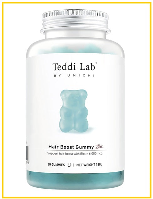 UNICHI Australian Bear Hair Growth Gummies TEDDI LAB HAIR BOOST GUMMY PLUS SEA SALT + GREEN GRAPE FLAVOUR 60 GUMMIES