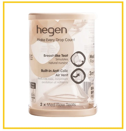 HEGEN 新加坡防脹氣智慧奶嘴中速兩個套裝 TEAT MEDIUM FLOW 2 PACK DUO SET