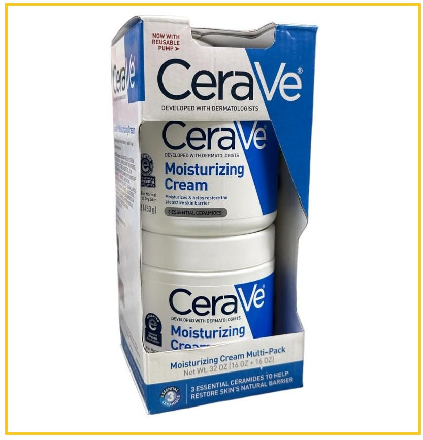 CERAVE Moisturizing Cream Duo Set with Pump, 453g x2