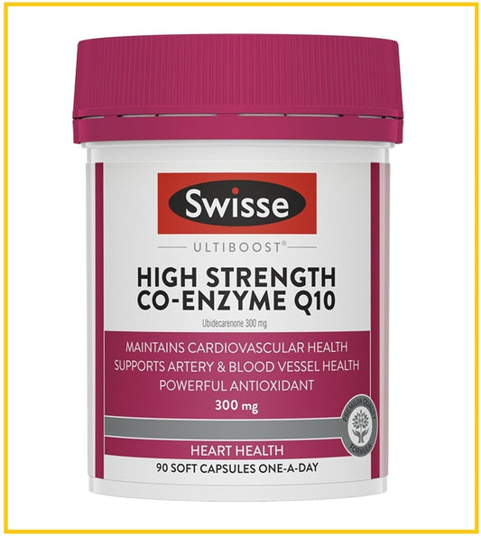 SWISSE Coenzyme Q10 Soft Capsules 90 Capsules High Strength CoQ10 300mg 90 Capsules