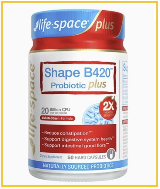 LIFE SPACE Probiotic Plus 50 Capsules (Upgraded Body Contouring B420 Probiotic 20 Billion)