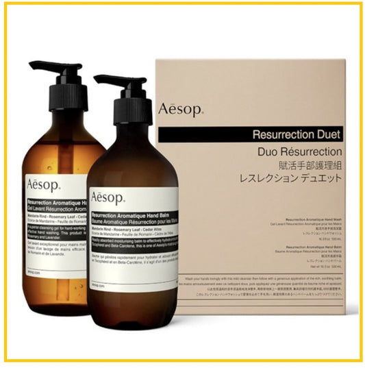 AESOP Resurrection Hand Cleanser and Balm Duet Duo Set