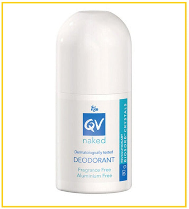 EGO QV 意高止汗抑味滾珠低敏不含酒精白蓋無香型 NAKED DEODORANT ROLL ON 80G