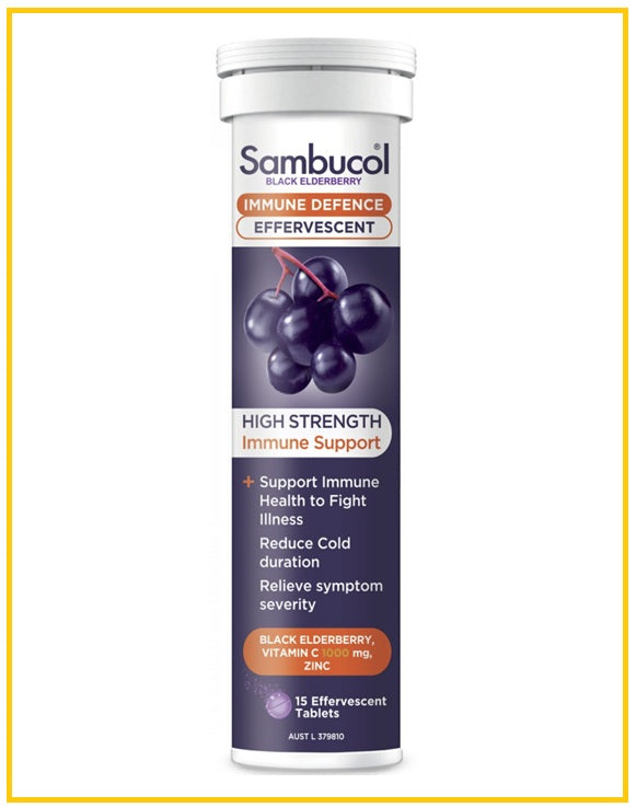 SAMBUCOL Black Elderberry Vitamin C Effervescent Tablets (15 tablets)