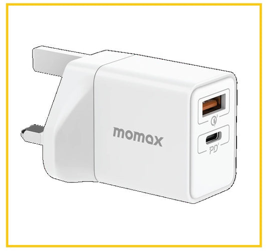 MOMAX 雙輸出快速充電器 ONEPLUG 25W DUAL OUTPUT FAST CHARGER UM56UKW
