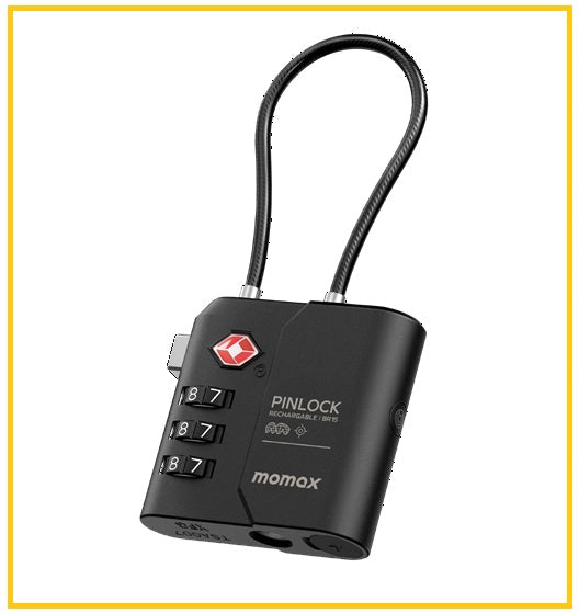 MOMAX PINLOCK FIND MY LOCATOR WITH TSA PADLOCK #BLACK / #SANDSTONE BR15D / BR15L2