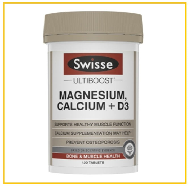 SWISSE 斯維詩鈣鎂維生素D3骨骼補鈣片120粒 MAGNESIUM + CALCIUM + D3 120 TABLETS