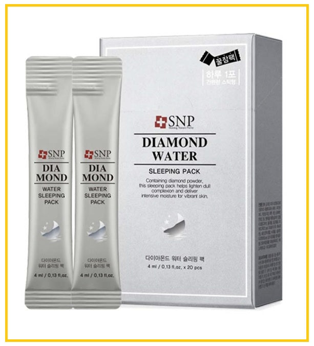 SNP 鑽石水潤嫩白夜間水份睡眠面膜20片 DIAMOND HYALURONIC ACID WATER SLEEPING PACK 20PCS