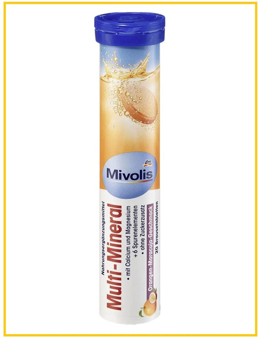 MIVOLIS Multi-Mineral Effervescent Orange Passion Fruit Flavor 20 Tablets