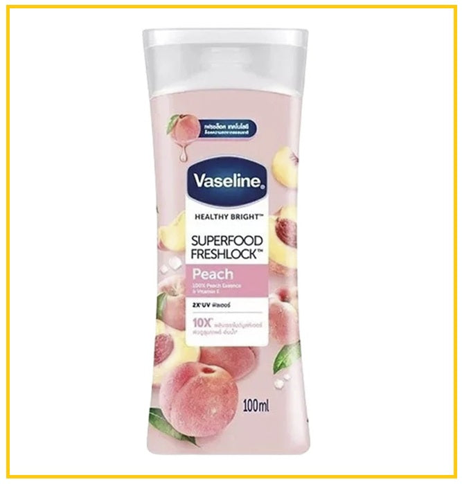 VASELINE 凡士林桃子香身體乳 HEALTHY BRIGHT SUPERFOOD FRESHLOCK 100% PEACH ESSENCE & VITAMIN E BODY LOTION 100ML