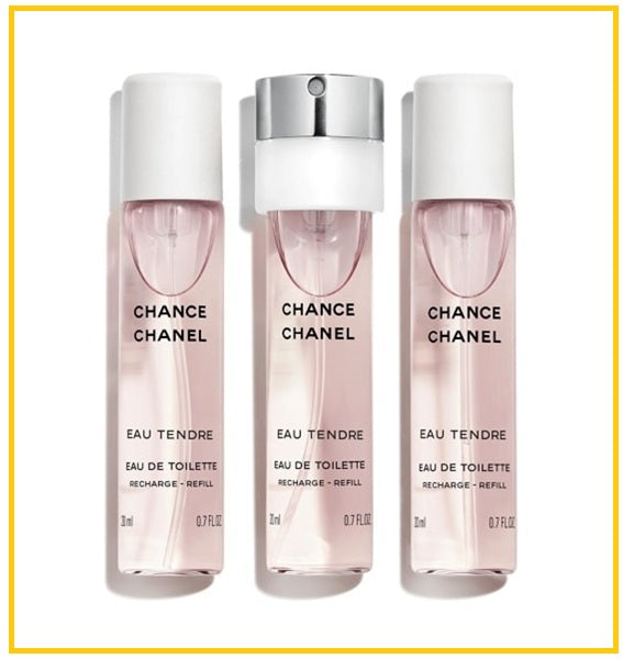 CHANEL 香奈兒邂逅柔情粉色香水補充裝三件套裝 CHANCE EAU TENDRE EDT SPRAY REFILLS DUO SET 20ML X3