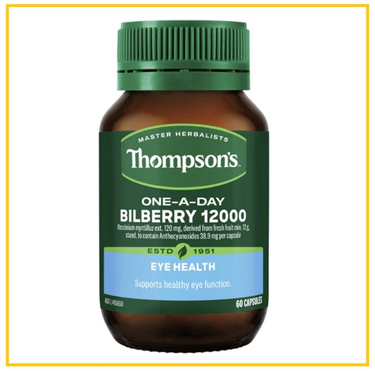 THOMPSON'S 湯普森藍莓越橘護眼精華60粒 BILBERRY 12000MG EYE HEALTH 60 CAPSULES