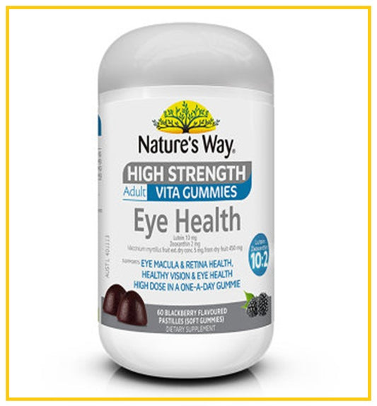 NATURE'S WAY Kids Smart Lutein & Bilberry Eye Health Gummies 60 Chewable Pastilles HIGH STRENGTH EYE HEALTH 60 GUMMIES