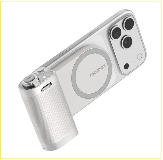 MOMAX 磁吸手機攝影手柄 1-SNAP GRIP X  MAGNETIC CAMERA GRIP WITH DETACHABLE SHUTTER #WHITE / #DUSKY CHERRY / #PURPLE KM21