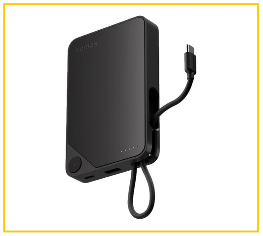 MOMAX 內置USB-C線移動電源 1-POWER X POWER BANK 10000MAH WITH BUILT-IN USB-C CABLE #BLACK / #WHITE / #YELLOW IP152