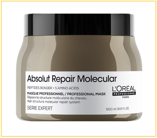 L'OREAL PROFESSIONNEL 歐萊雅瞬順修護奢潤髮膜 ABSOLUT REPAIR MOLECULAR RINSE-OFF MASK 500ML