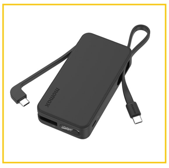 MOMAX 雙USB-C線流動電源 1-POWER VITAL+ POWER BANK 10000MAH WITH 2 BUILT-IN USB-C CABLES #BLACK / #WHITE IP138D / IP138W