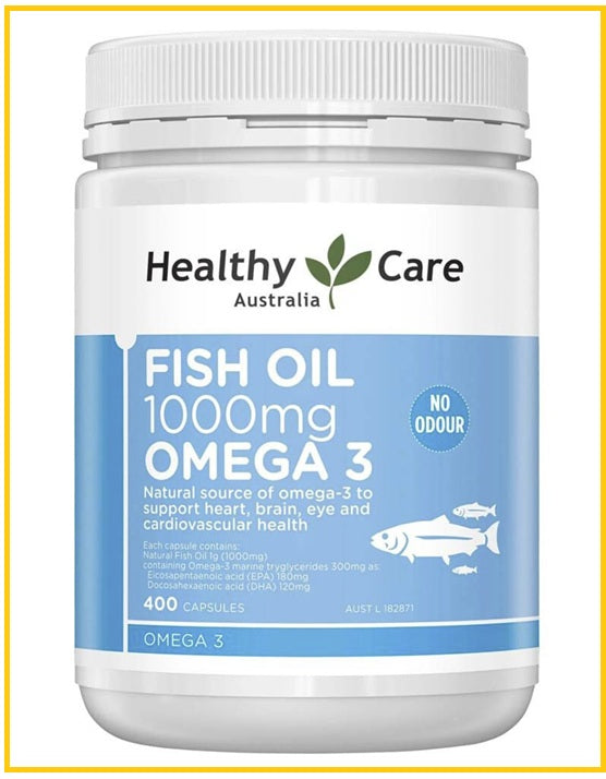 HEALTHY CARE Deep Sea Fish Oil Softgels 400 Capsules 1000mg Omega 3 No Odor 400 Capsules
