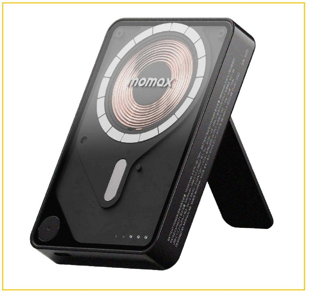 MOMAX 磁吸無線充帶線行動電源連支架 1-POWER X PRO+ MAGNETIC WIRELESS POWER BANK 10000MAH WITH BUILT-IN USB-C CABLE #BLACK / #GREEN / #WHITE / #YELLOW IP132