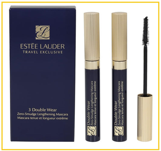 ESTEE LAUDER 雅詩蘭黛凝彩纖長黑色睫毛膏三支套裝 DOUBLE WEAR ZERO SMUDGE LENGTHENING MASCARA TRIO SET #01 BLACK 6ML X3