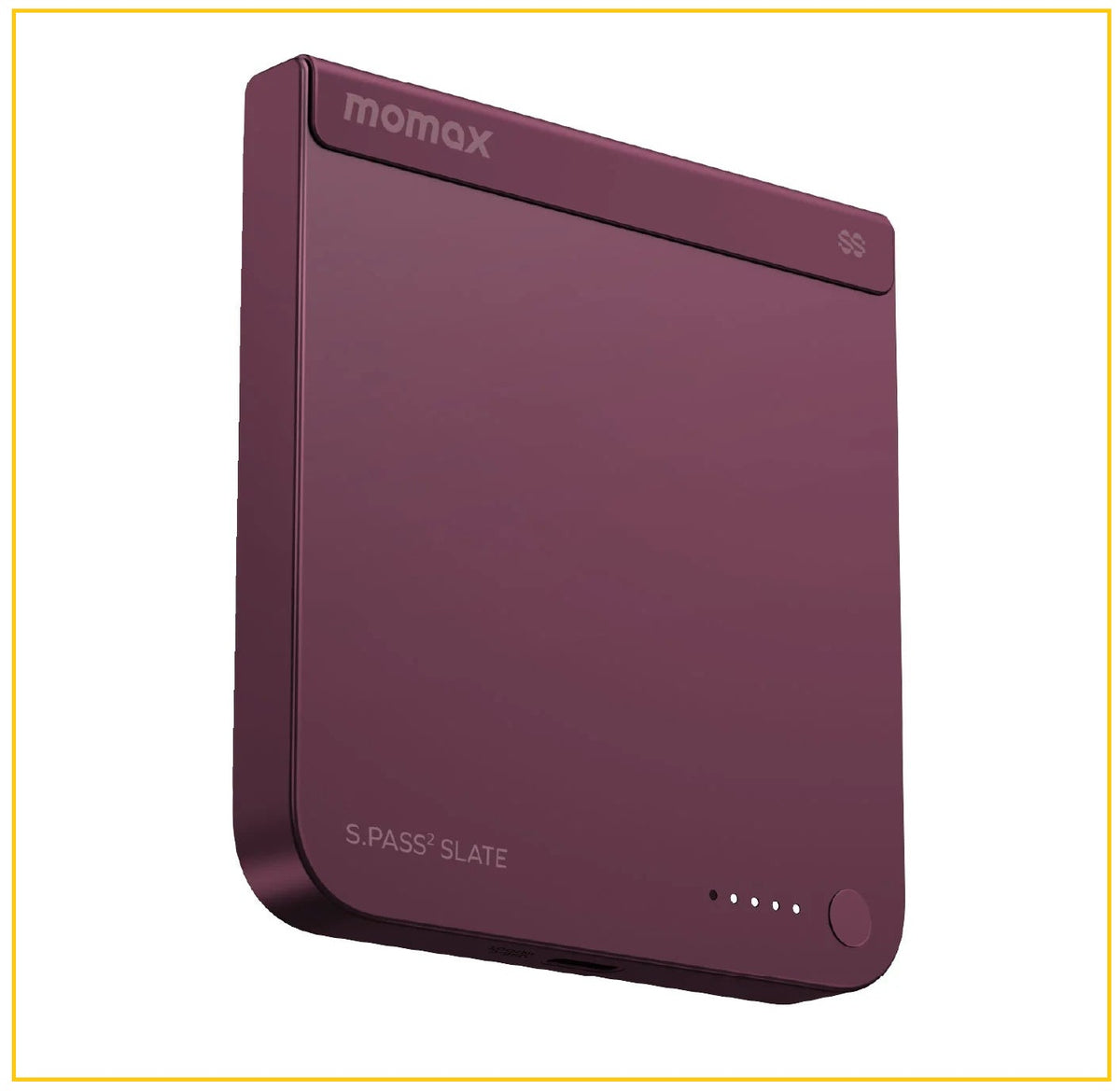 MOMAX 半固態磁吸流動電源 1-POWER S.PASS² SLATE 5000MAH MAGNETIC WIRELESS SEMI-SSB POWER BANK #DUSKY CHERRY / #SILVER / #BLUE / #YELLOW IP188Q2S