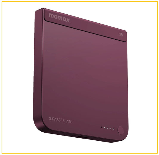 MOMAX 半固態磁吸流動電源 1-POWER S.PASS² SLATE 5000MAH MAGNETIC WIRELESS SEMI-SSB POWER BANK #DUSKY CHERRY / #SILVER / #BLUE / #YELLOW IP188Q2S