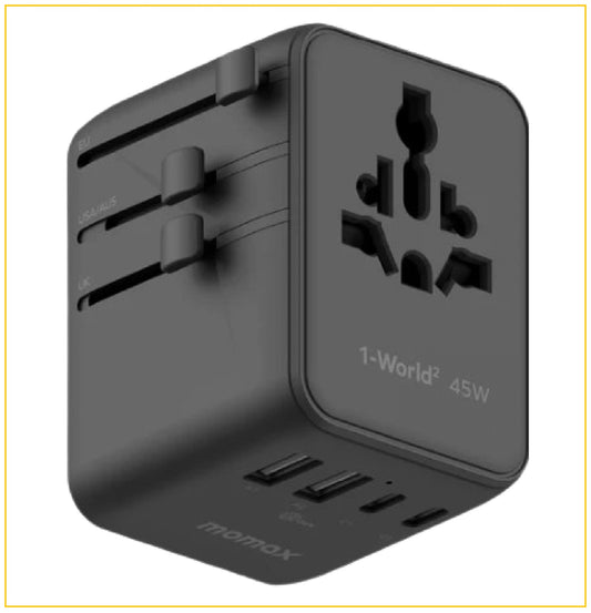 MOMAX 5-Port Dual AC Travel Adapter 1-WORLD² 45W 5-PORT DUAL AC TRAVEL ADAPTER UA31UKD