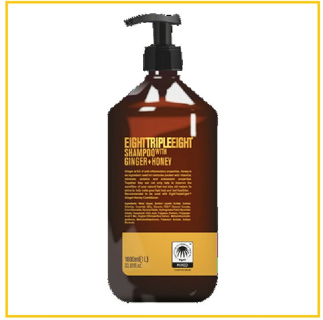 TRIPLE EIGHT 生薑蜂蜜洗髮水 SHAMPOO WITH GINGER & HONEY 1000ML