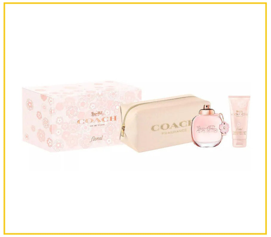 COACH 蔻馳花漾馥香濃香水身體乳化妝袋套裝 FLORAL GIFT BOX SET