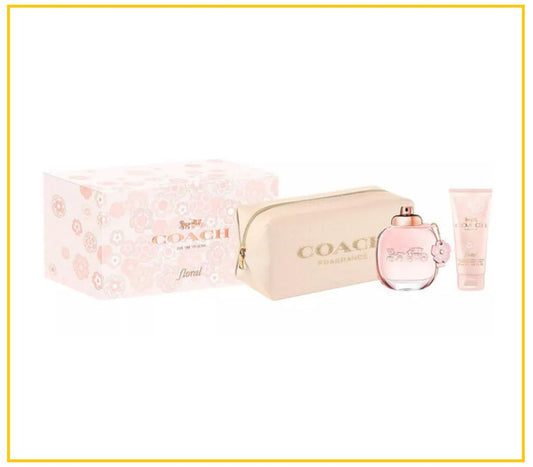 COACH 蔻馳花漾馥香濃香水身體乳化妝袋套裝 FLORAL GIFT BOX SET
