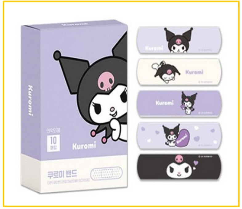 SANRIO 卡通圖案膠布創可貼10片標準型(B) KUROMI PATTERNED BANDAGE STANDARD 10PCS (B)