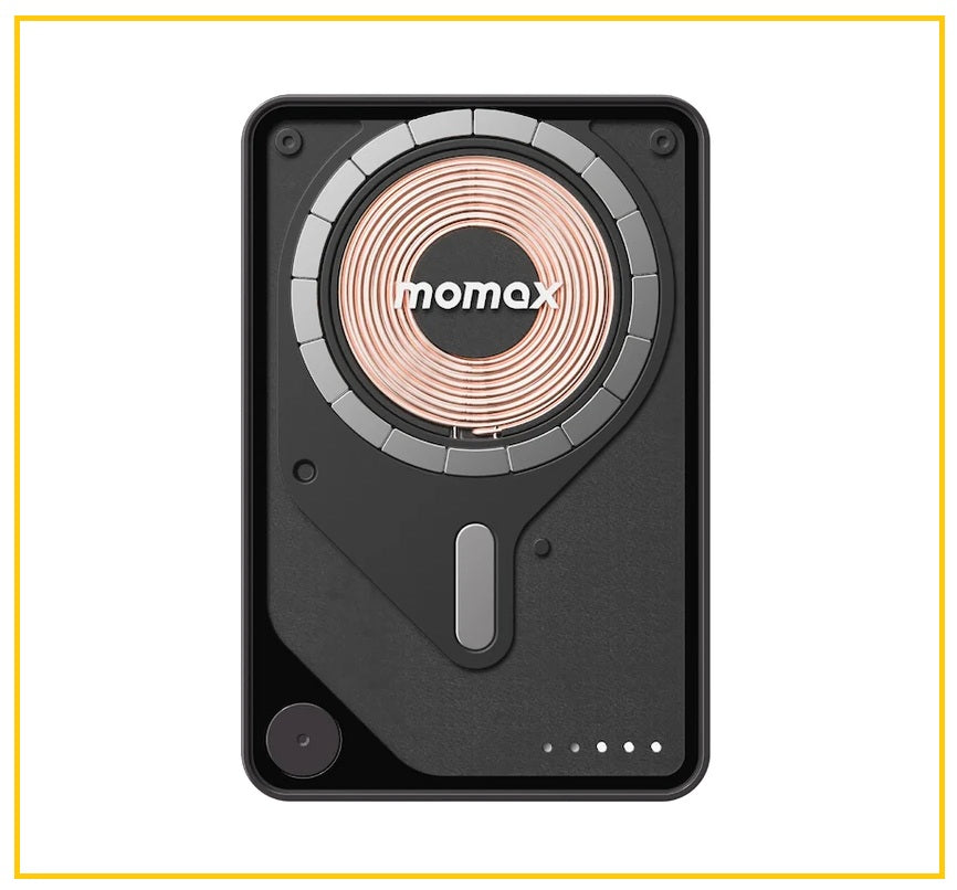 MOMAX 磁吸無線充帶線行動電源連支架 1-POWER X PRO MAGNETIC WIRELESS POWER BANK 5000MAH WITH BUILT-IN USB-C CABLE #BLACK / #GREEN / #WHITE / #YELLOW IP131