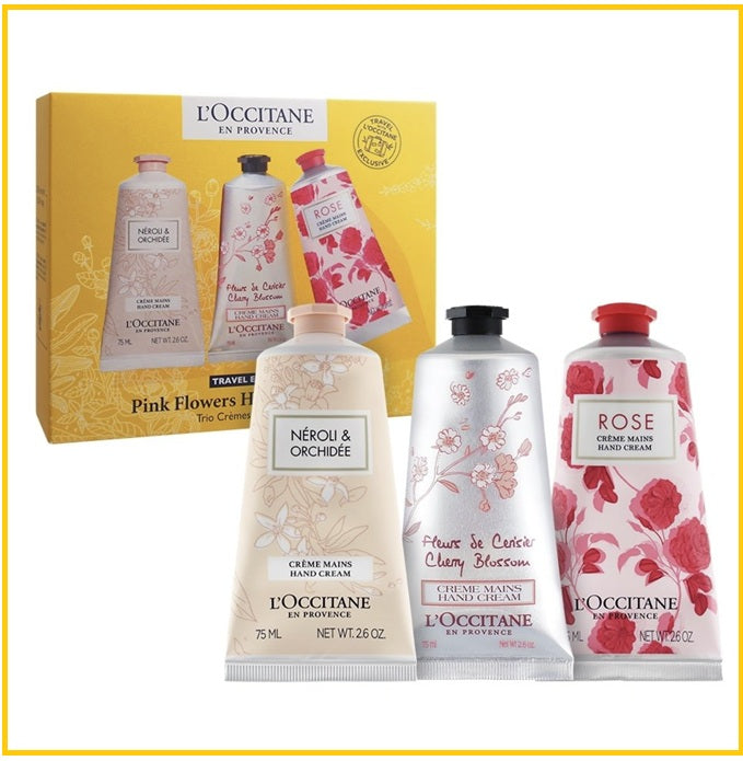 L'OCCITANE 歐舒丹護手霜三支套裝 LOCCITANE PINK FLOWERS HAND CREAM TRIO DUO SET 75ML X3