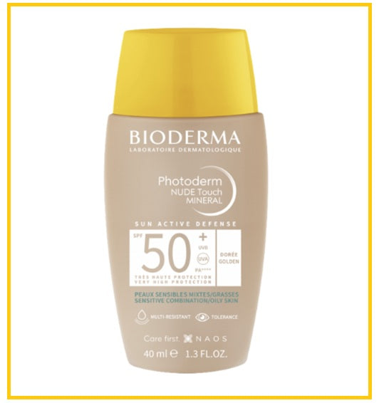 BIODERMA PHOTODERM NUDE TOUCH MINERAL GOLD TINT SPF50+ 40ML