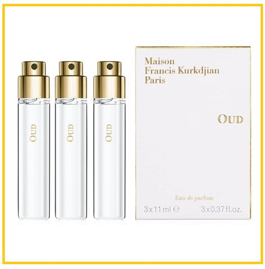MAISON FRANCIS KURKDJIAN Ebony Perfume 3-Piece Set (MFK OUD EDP TRAVEL REFILLS 11ML x 3 DUO SET)