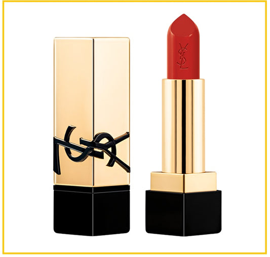 YVES SAINT LAURENT 聖羅蘭黑金浮雕方管口紅唇膏 YSL ROUGE PUR COUTURE #R1966 ROUGE LIBRE 3.8G