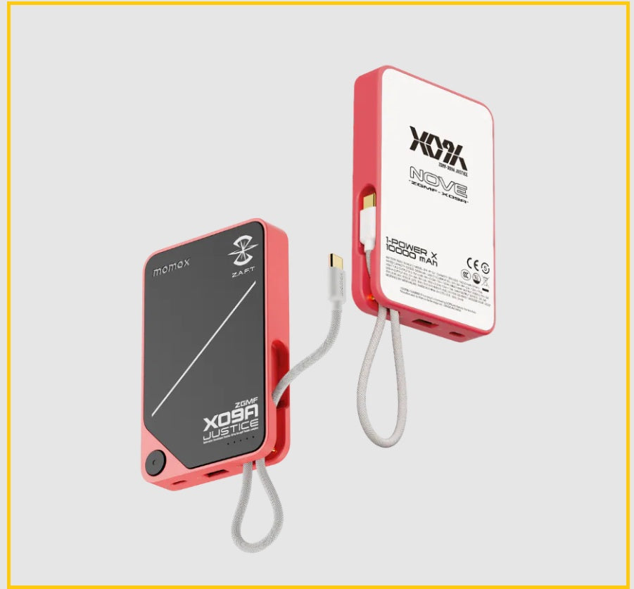 MOMAX X GUNDAM 內置線流動電源充電寶 1-POWER X POWER BANK 10000MAH WITH CABLE IP152GDW / IP152GDR