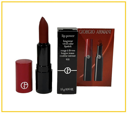 GIORGIO ARMANI 阿瑪尼唇膏小樣 LIP POWER LONGWEAR VIVID #405 SALTAN 1.4G