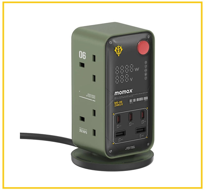 MOMAX X GUNDAM 高達6位拖板 1-CHARGE WORK FLOW PD 35W GUNDAM RX-78-2 6-OUTLET POWER TOWER US21UKGDW / US21UKGDR / US21UKGDG