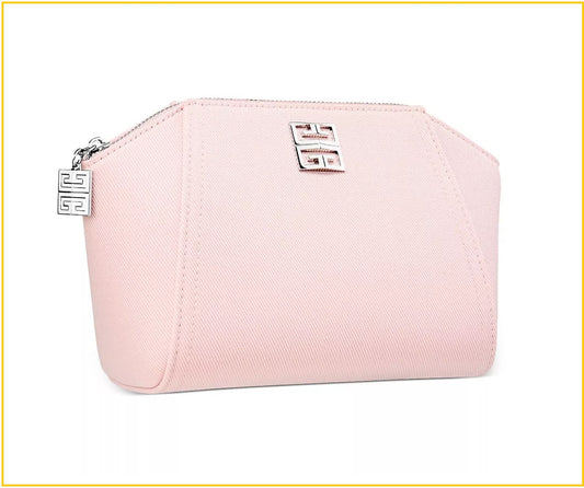 GIVENCHY PARFUMS ICONIC NUDE PINK POUCH FABRIC COSMETIC BAG TRAVEL CASE 粉紅色化妝包