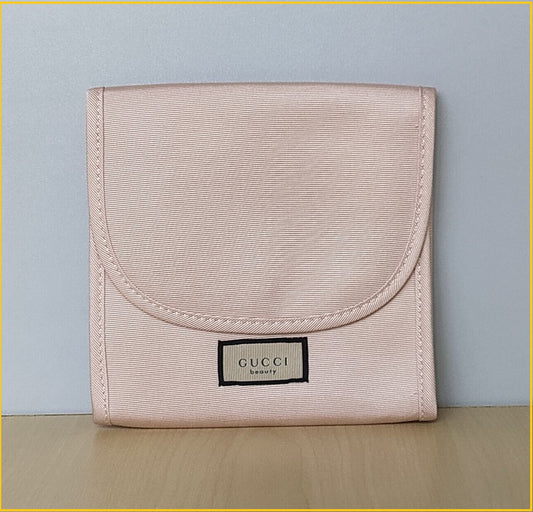 GUCCI NUDE BLUSH PINK WOMEN'S COSMETIC POUCH BAG 粉紅色布袋