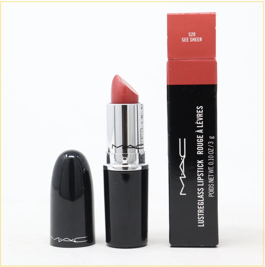 MAC 魅可水漾晶亮口紅唇膏 LUSTREGLASS LIPSTICK #520 SEE SHEER (GRAPEFRUIT PINK) 3G