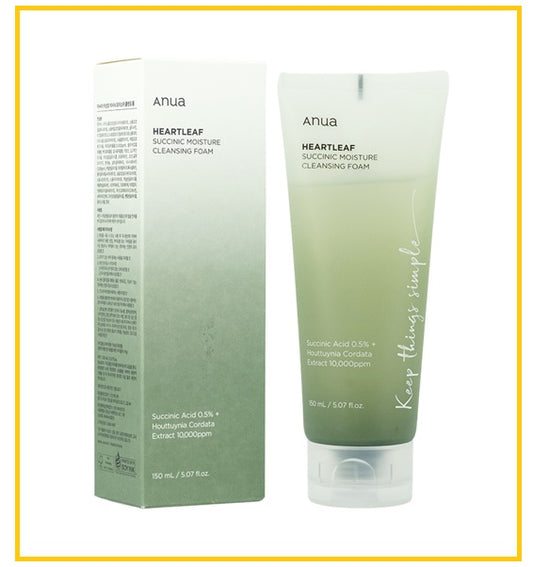ANUA 魚腥草琥珀酸保濕去角質弱酸性潔面乳 HEARTLEAF SUCCINIC MOISTURE CLEANSING FOAM 150ML