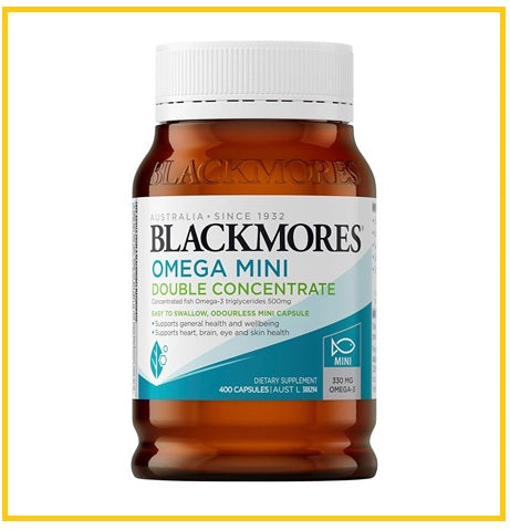 BLACKMORES 澳佳寶迷你雙倍無味魚油400粒 ODORLESS FISH OIL OMEGA MINI DOUBLE CONCENTRATE 400 TABLETS