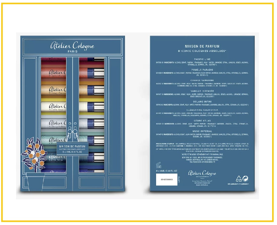 ATELIER COLOGNE 歐瓏香氛衣櫥迷你香水八件套裝 MAISON DE PARFUM ICONIC COLOGNES ABSOLUES WARDROBE DUO SET 4ML X8