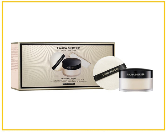 LAURA MERCIER 羅拉柔光蜜粉粉撲套裝 INDULGENT ICONS TRANSLUCENT LOOSE SETTING POWDER + PUFF DUO SET